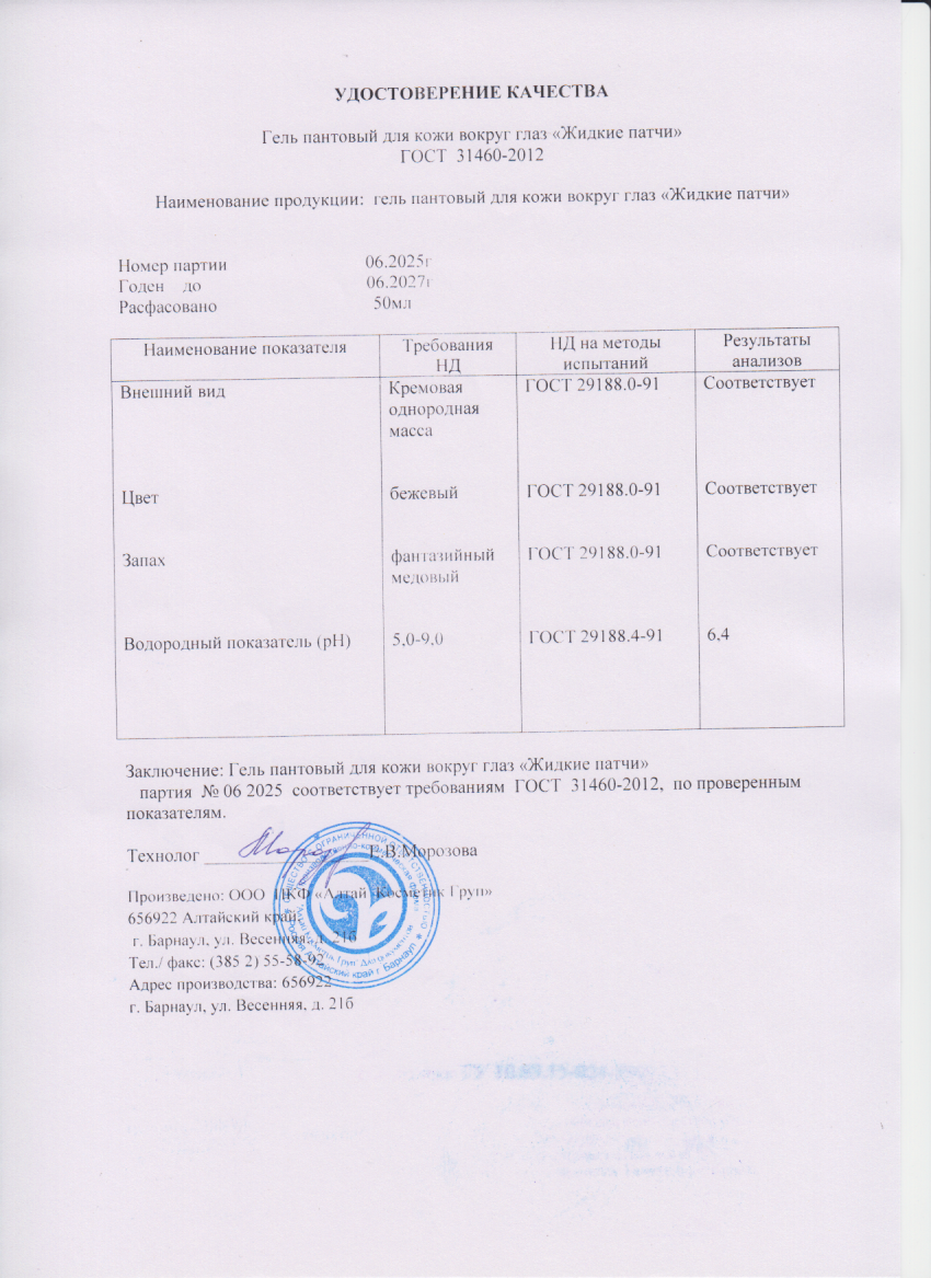 Паспорт №062025